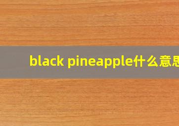 black pineapple什么意思